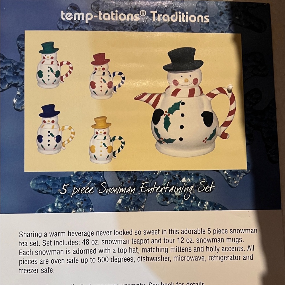 temp-tations Traditions Snowman 5-Piece Entertaining Set